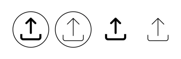 Upload Icon Set Load Data Symbol — Stock Vector