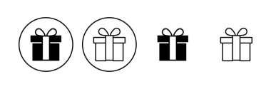 Hediye ikonu seti. Hediye vektör simgesi. doğum günü hediyesi
