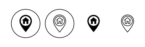 Adressierungssymbole Gesetzt Icon Vektor Für Heimatstandort — Stockvektor