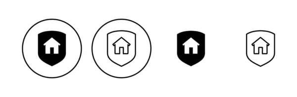 Otthoni Biztosítási Ikon Készlet Otthon Védelem Ikon — Stock Vector