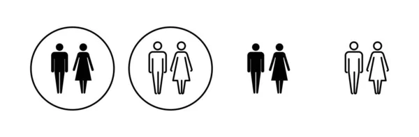 Man Woman Icon Set Male Female Symbol — Stock Vector
