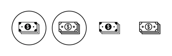 Set Icone Monetarie Icona Del Vettore Monetario — Vettoriale Stock