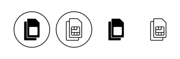 Ensemble Icônes Carte Sim Double Carte Sim Icône Vecteur — Image vectorielle