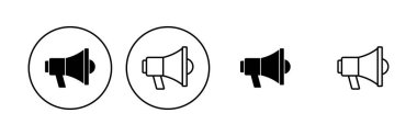 Megafon simgesi seti. Hoparlör simgesi vektörü.