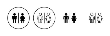 Tuvalet ikonu seti. Tuvalet ikon vektörü. Banyo tabelası. wc, tuvalet