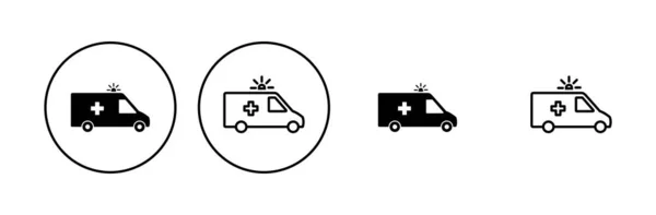 Rettungswagen Ikone Gesetzt Rettungswagen Symbol Vektor Rettungswagen — Stockvektor