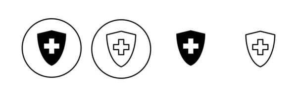 Ziektekostenverzekering Icoon Set Pictogram Verzekeringsgezondheidsdocument — Stockvector