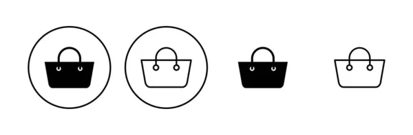 Shopping Bag Icon Set Vorhanden Einkaufssymbolvektor — Stockvektor