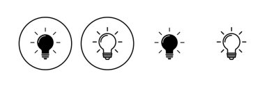 Lamba simgesi ayarlandı. Ampul simgesi vektörü. fikir sembolü.