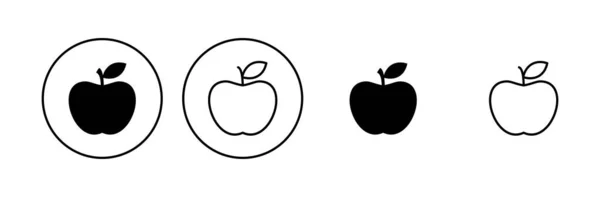 Juego Iconos Apple Icono Vector Apple Símbolos Manzana Para Diseño — Archivo Imágenes Vectoriales