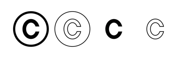 Urheberrechtssymbole Gesetzt Urheberrechtszeichen — Stockvektor