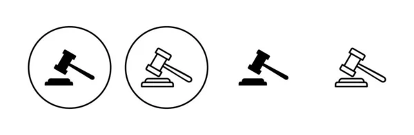 Gavel图标集 判断Gavel图标向量 法律图标向量 拍卖锤 — 图库矢量图片