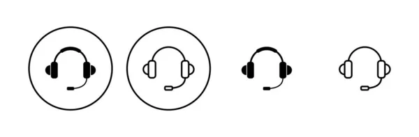 Koptelefoon Icoon Set Headset Pictogram Symbolen — Stockvector