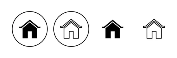 房子的图标设置 家庭图标向量 — 图库矢量图片
