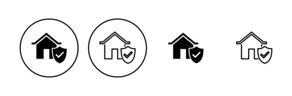 Serie Icone Dell Assicurazione Della Casa Icona Protezione Della Casa — Vettoriale Stock