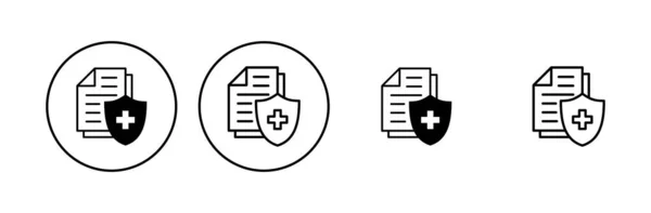 Ícone Seguro Médico Definido Ícone Seguro Saúde —  Vetores de Stock