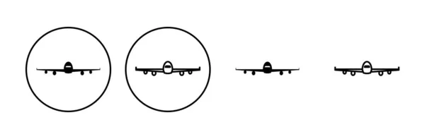 Zestaw Ikon Samolotu Wektor Ikony Samolotu Symbol Transportu Lotniczego Ilustracja — Wektor stockowy