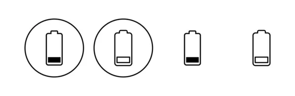 Batteriikon Set Batteriladdningsnivå Batteriladdningsikon — Stock vektor