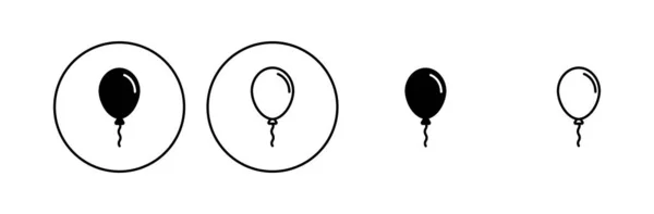 Ensemble Icône Ballon Fête Ballon Icône Décoration Anniversaire Vecteur Icône — Image vectorielle
