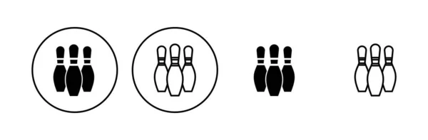 Bowling Icon Set Bowlingball Und Pin Symbol Kegelnadeln — Stockvektor