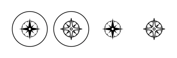 Kompass Icon Gesetzt Pfeil Kompass Icon Vektor — Stockvektor