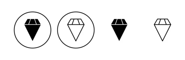 Juego Iconos Diamante Diamante Gemas Vector Icono — Archivo Imágenes Vectoriales