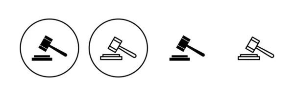 Набір Значків Гевеля Суддя Дав Іконку Вектор Вектор Значка Закону — стоковий вектор