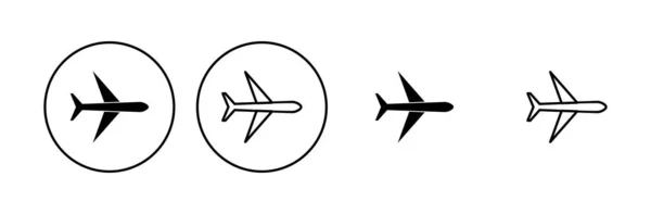 Plane Icon Set Airplane Icon Vector Flight Transport Symbol Travel — Stock Vector