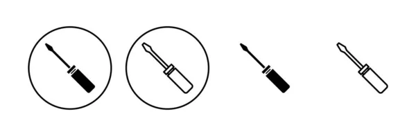 Schroevendraaierpictogram Ingesteld Gereedschap Icoon Vector — Stockvector