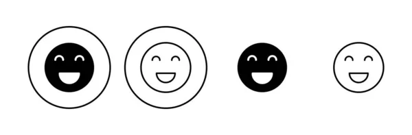 Ícone Sorriso Definido Ícone Emoticon Sorriso Feedback — Vetor de Stock