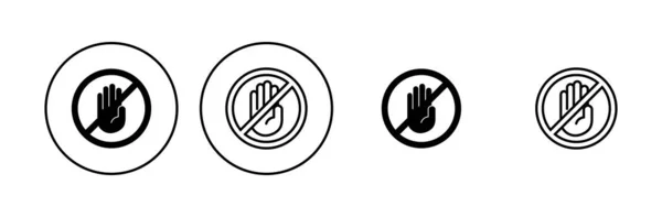 Stop Icon Set Stop Road Sign Hand Stop Icon Vector — Stock Vector