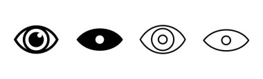 Göz simgesi ayarlandı. Göz vektör simgesi. Bak ve Görüş simgesi. 