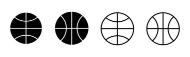 Basketbol ikonu seti. Basketbol ikonu. Basketbol logo vektör simgesi