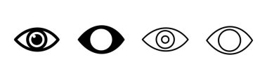 Göz simgesi ayarlandı. Göz vektör simgesi. Bak ve Görüş simgesi. 