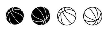 Basketbol ikonu seti. Basketbol ikonu. Basketbol logo vektör simgesi