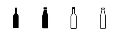 Şişe simgesi seti. şişe vektör simgesi