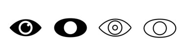 Göz simgesi ayarlandı. Göz vektör simgesi. Bak ve Görüş simgesi. 