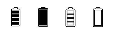 Batarya simgesi ayarlandı. Şarj seviyesi. pil yükleme simgesi