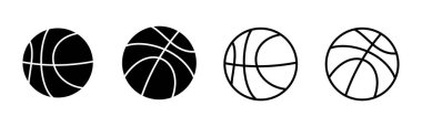 Basketbol ikonu seti. Basketbol ikonu. Basketbol logo vektör simgesi