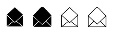 Posta simgesi seti. e- posta simgesi vektörü. E- posta simgesi. Zarf illüstrasyonu