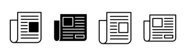 Gazete simgesi seti. haber kağıdı vektör işareti
