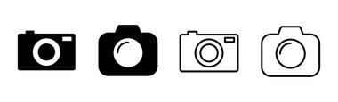 Kamera simgesi ayarlandı. Fotoğraf makinesi simgesi. kamera fotoğrafçılık simgesi.