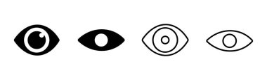 Göz simgesi ayarlandı. Göz vektör simgesi. Bak ve Görüş simgesi. 