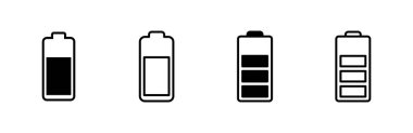 Batarya simgesi ayarlandı. Şarj seviyesi. pil yükleme simgesi