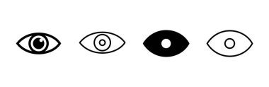 Göz simgesi ayarlandı. Göz vektör simgesi. Bak ve Görüş simgesi.