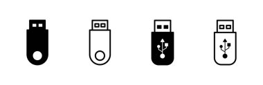 Usb simgesi ayarlandı. Flash disk simgesi vektörü