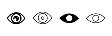 Göz simgesi ayarlandı. Göz vektör simgesi. Bak ve Görüş simgesi.