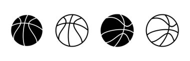 Basketbol ikonu seti. Basketbol ikonu. Basketbol logo vektör simgesi