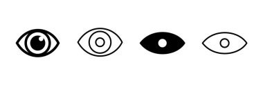 Göz simgesi ayarlandı. Göz vektör simgesi. Bak ve Görüş simgesi.