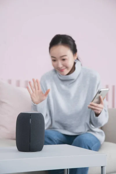 Asian Single Solo Woman Living Alone Concept Using Artificial Intelligence — Stock Photo, Image